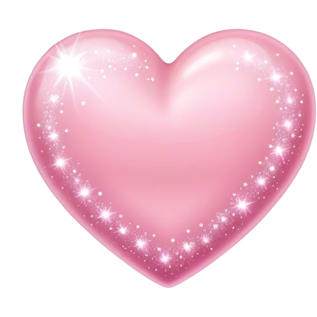 Baby pink love heart with sparkles  emoji