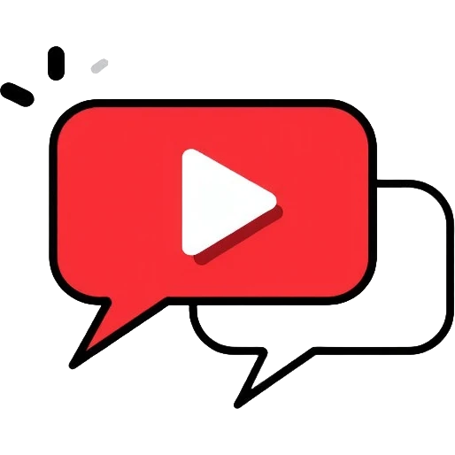 Minimalist logo for an AI YouTube video chat assistant, featuring a red play button inside a speech bubble with subtle circuit pattern, flat design with YouTube red (#FF0000) and light gray accents emoji