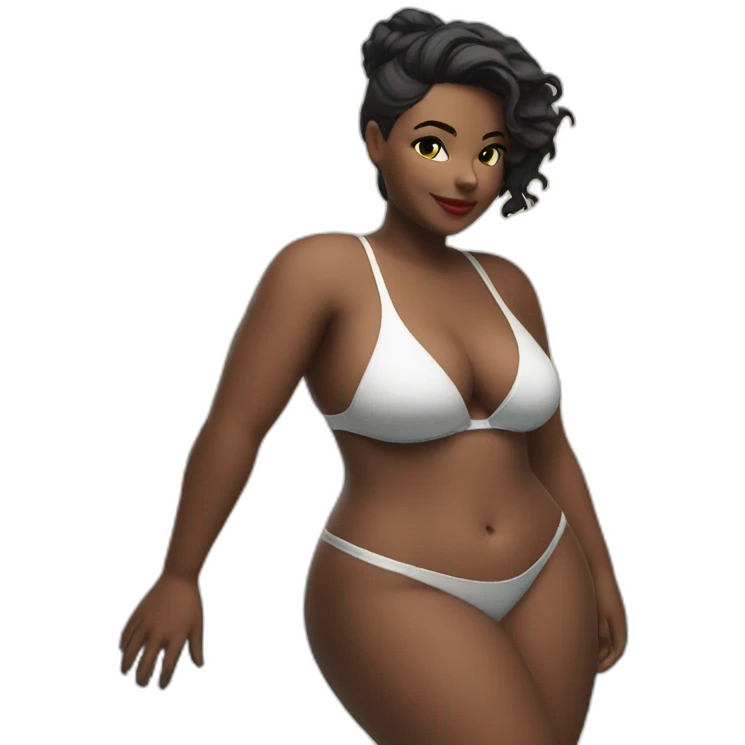 Slim-Thicc woman swimsuit posing full body (curvy slim body type, perfect body, hourglass figure) emoji