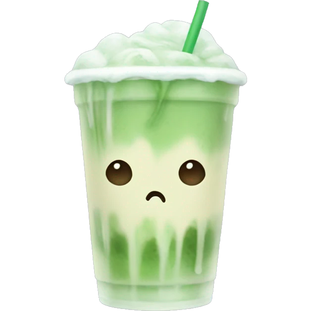 iced matcha latte, no face, aesthetic emoji