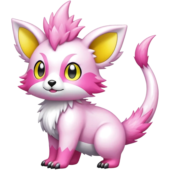 Shiny epic glittery white yellow pink animal-fakemon-creature emoji