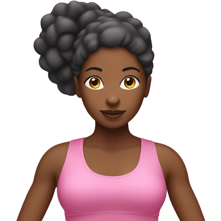 Pink pilates black woman  emoji