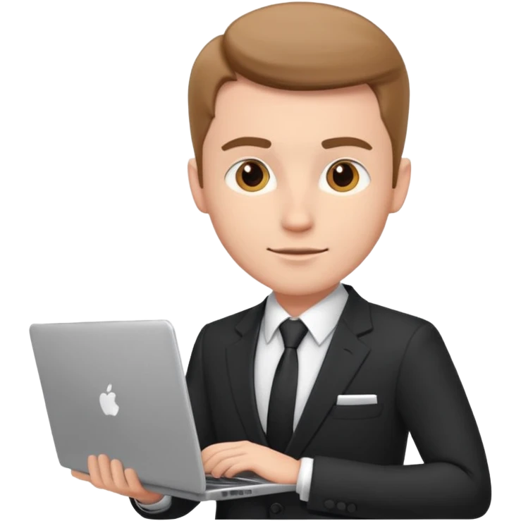 сделай мне мужчину бизнес аналитика котрый очен крутой в костюме и с компом  emoji