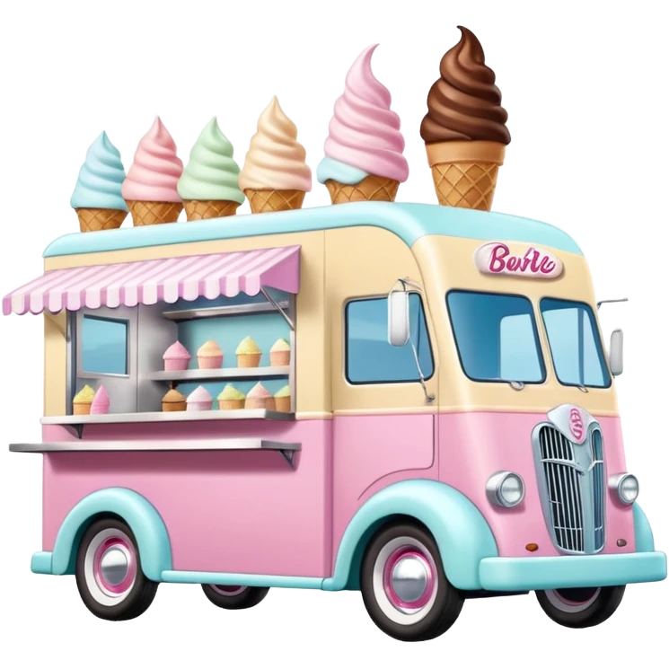 Barbie’s 1937 expanding ice cream house dream food truck  emoji