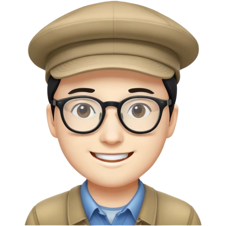 "- Nam
- 25 tuổi
- Da trắng
- Đầu đội mũ
- Đeo kính
- Cười tươi
" emoji
