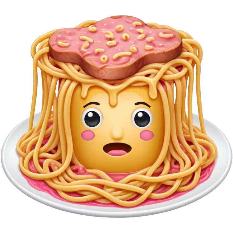  SPAM meat melted spaghetti pink gooey slop art emoji