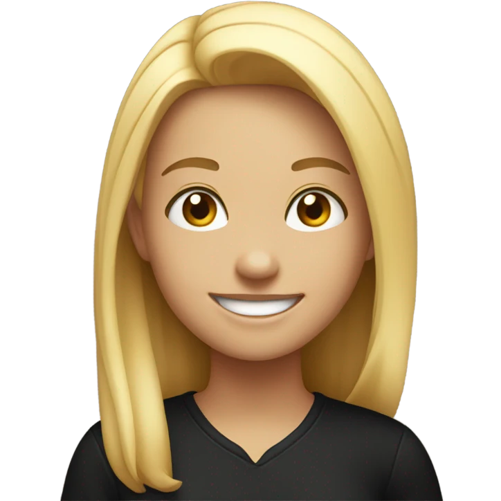 smiling girl in black shirt emoji