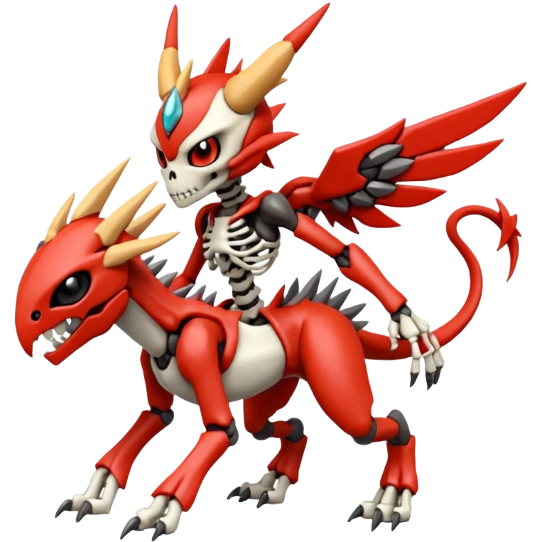Digitigrade Cool Badass Skeletal Meloetta-Wargreymon-Guilmon-Pokémon-Digimon-Fakémon-fusion-hybrid-creature emoji