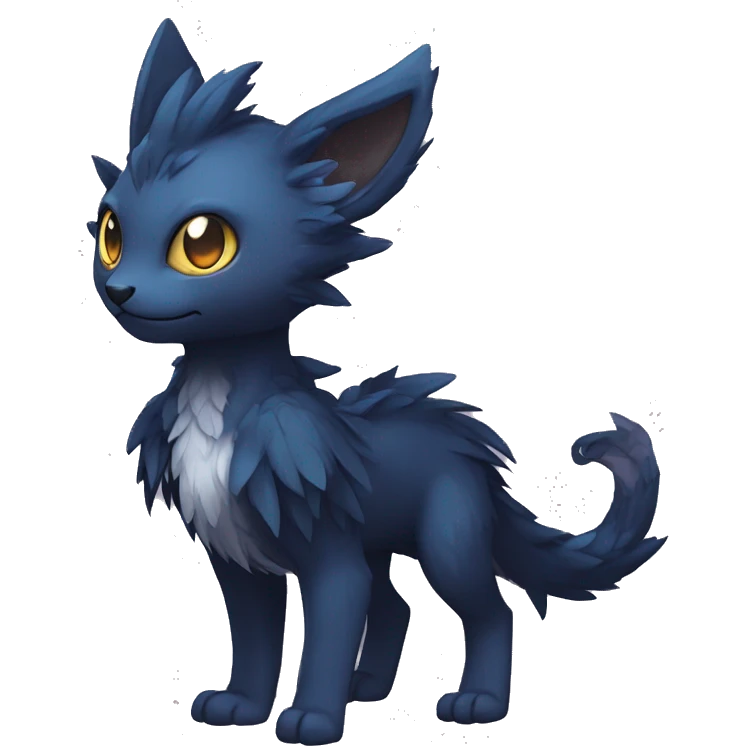 Cute cool fantasy dark-themed animal hybrid Fakemon full body emoji