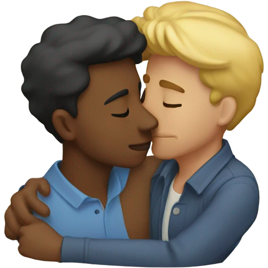two guys kissing emoji