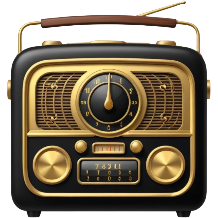 black and gold radio emoji