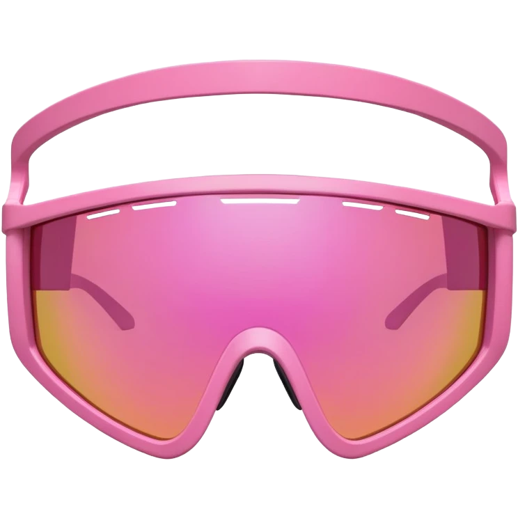 gigantic frame sporty pink shield visor sunglasses, enormously thick and chunky design, massive robust construction, one-piece lens, exaggerated thickness emoji