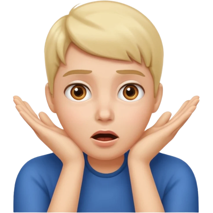 suprised angle, hands on cheeks emoji