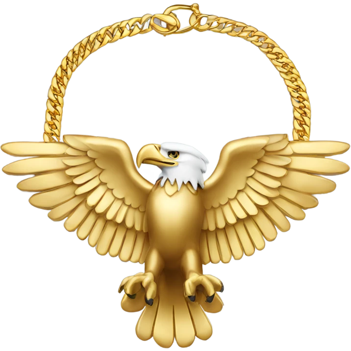 Eagle wearing gold Cuban link necklace emoji