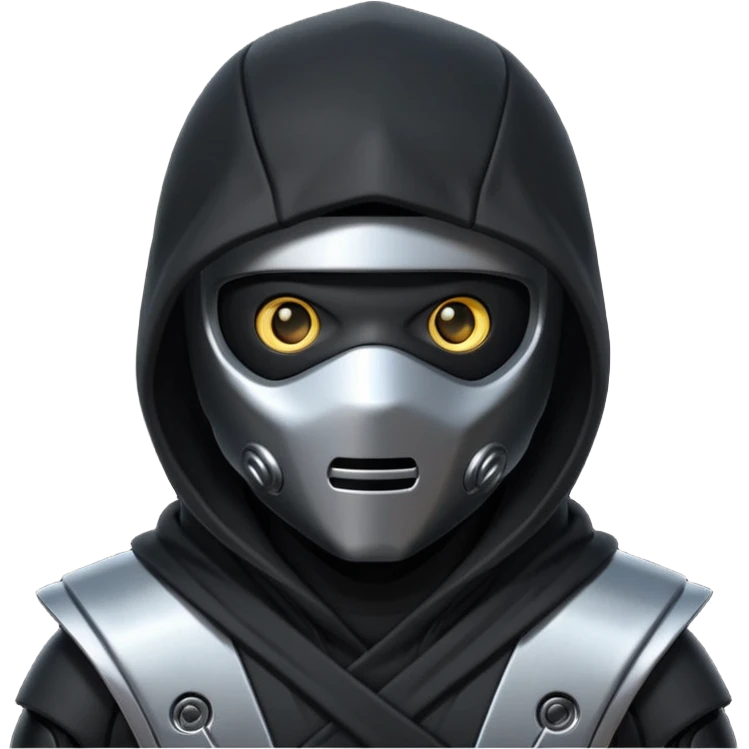 hooded ninja robot emoji