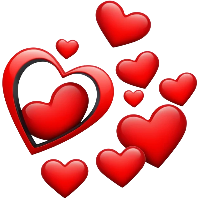 Red and Black hearts in invisible rectangle emoji