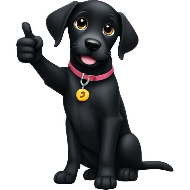 black labrador puppy giving thumbs up emoji