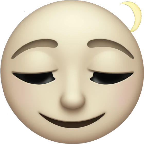 Whimsical crescent moon face emoji
