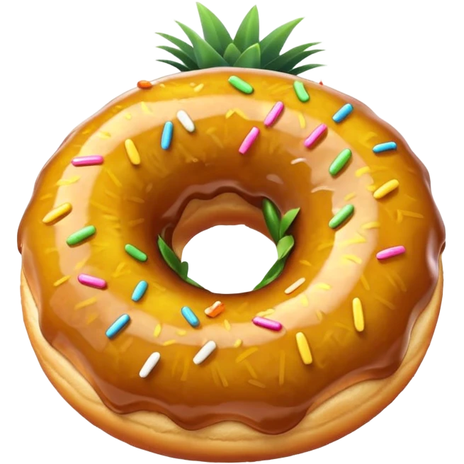 Donut with pineapple (filled with pineapple) donut without hole  emoji