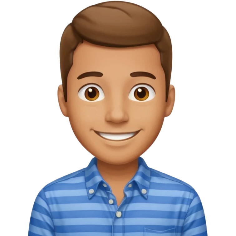 Man with blue Striped Shirt not a t shirt emoji