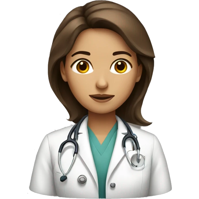 Brown hair women doctor emoji