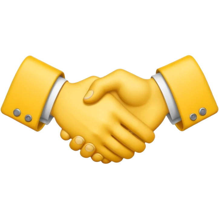 Graphic: 🤝 Handshake icon (white with yellow outline).
Animation: Hands meet, shake slightly.
Background: Transparent.
 emoji