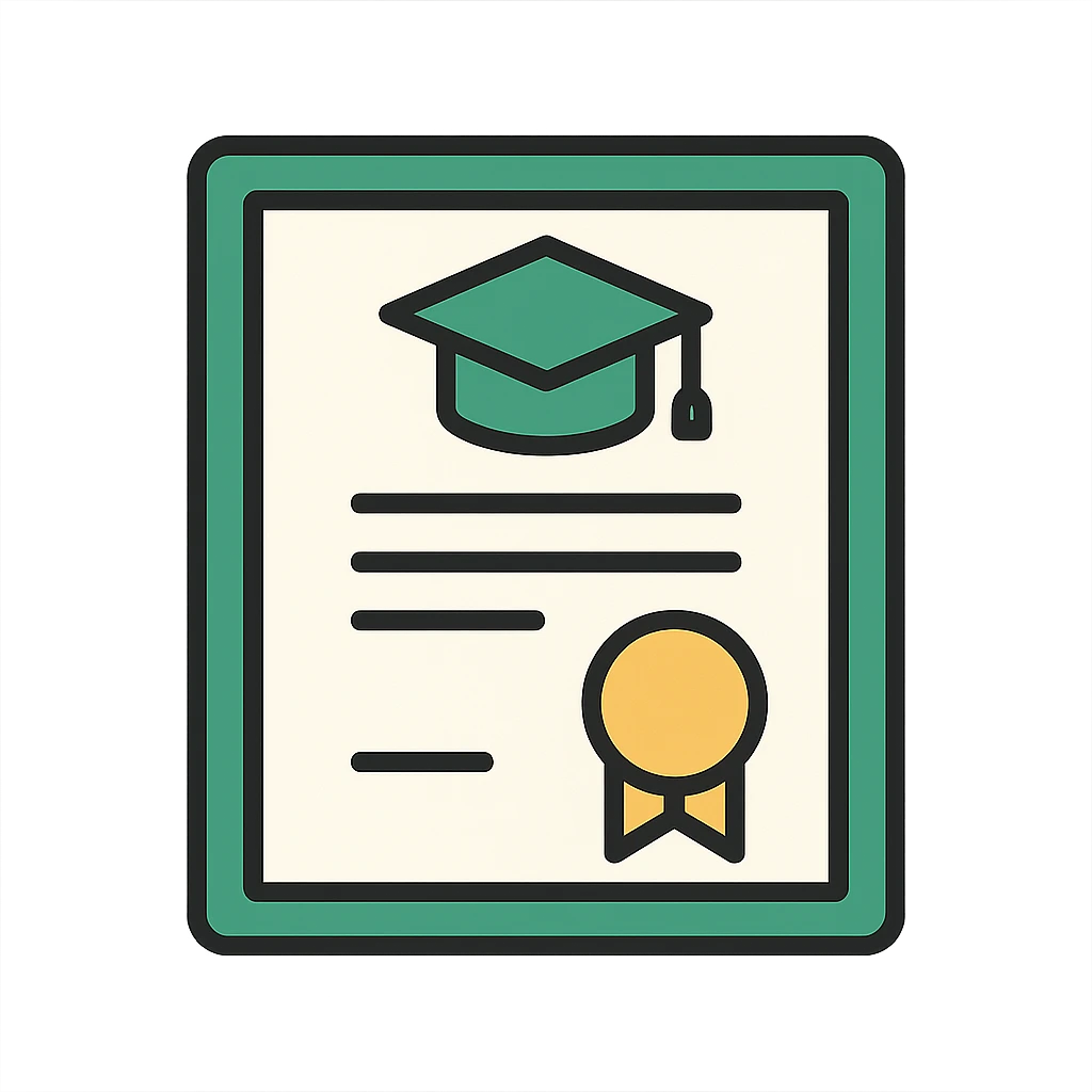 university degree or diploma, minimalistic, green gold and white color scheme, clean lines emoji
