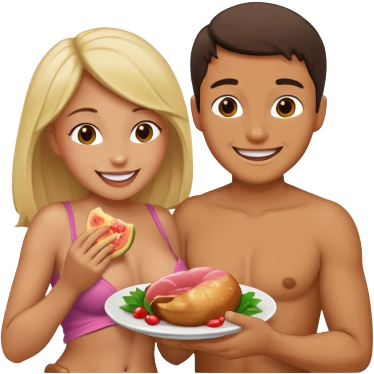 Guy eating a girls pussy out and she has her boobs out emoji emoji