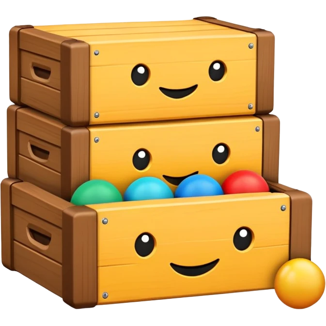 brinquedos guardados na caixa emoji