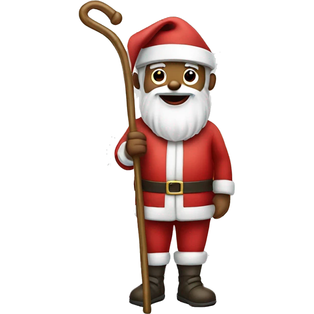 White Santa with a cane emoji