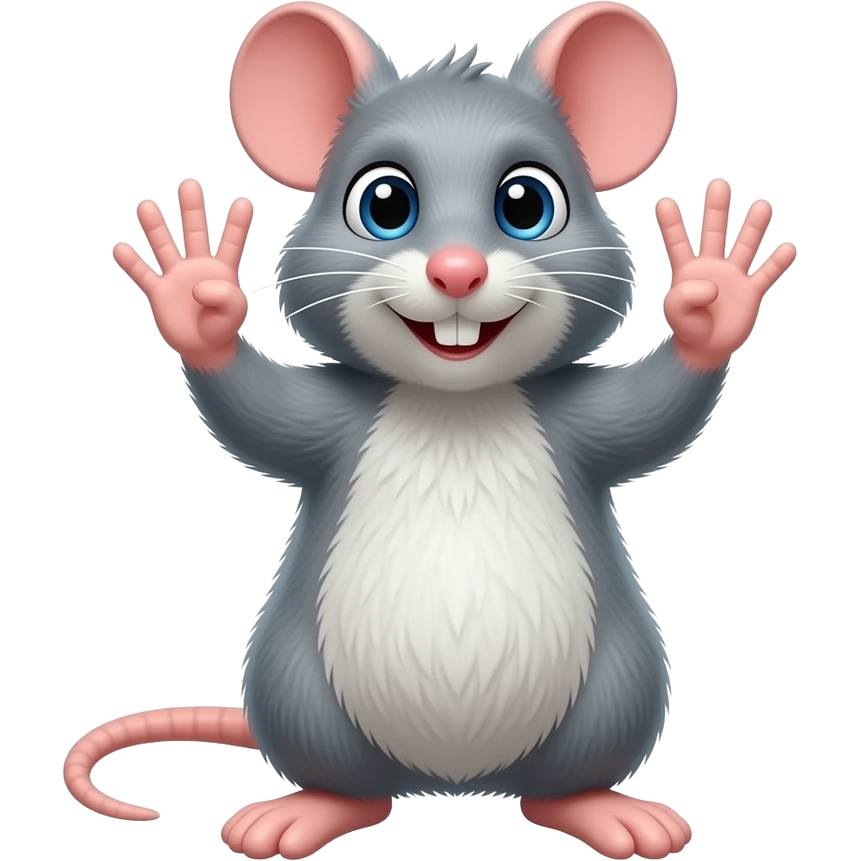Rat holding up seven fingers emoji