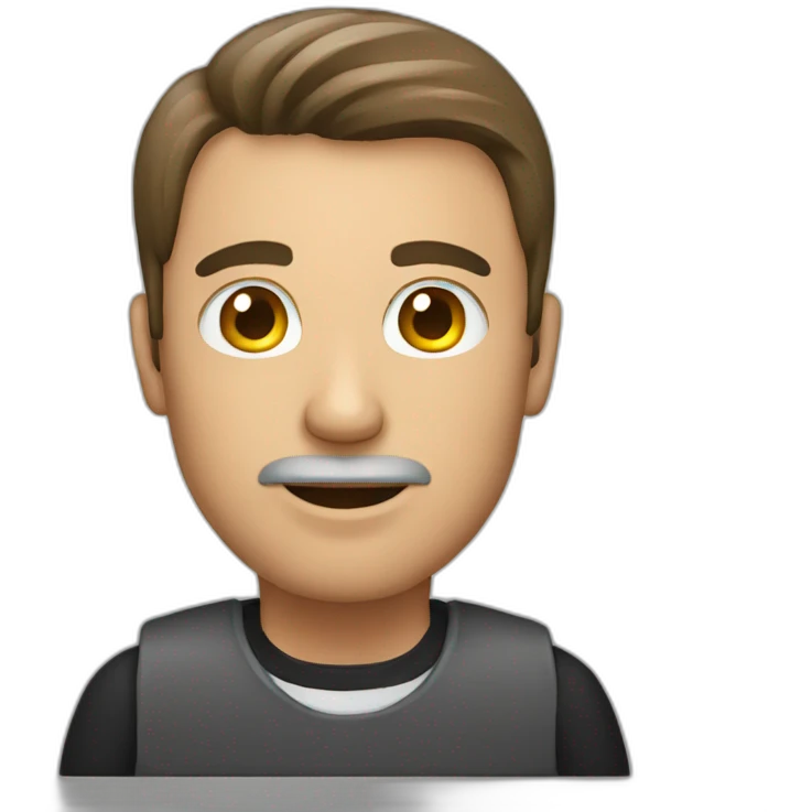 A man in using computer emoji