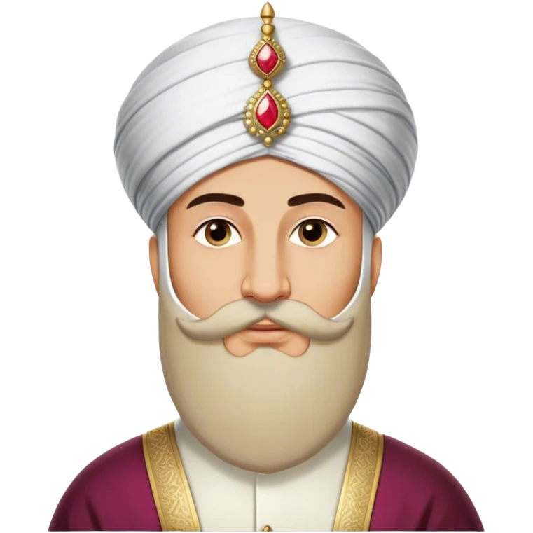 ​Cinematic Realistic Portrait of Suleiman the Magnificent, depicted as a regal Ottoman sultan adorned with a large, white, round, tall turban and a majesti beard, his commanding gaze bathed in warm, historic lighting that exudes timeless authority and grandeur, emoji