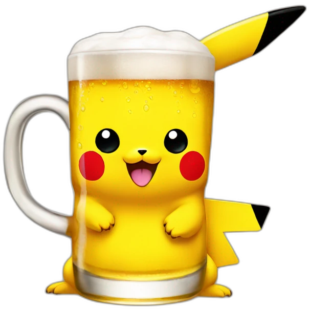 Pikachu drink beer emoji