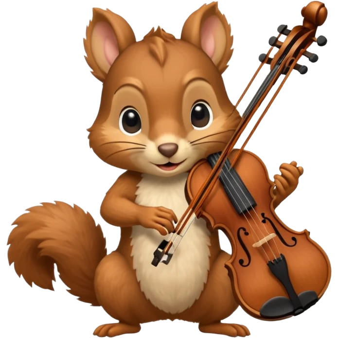 Squirrel playing violin emoji