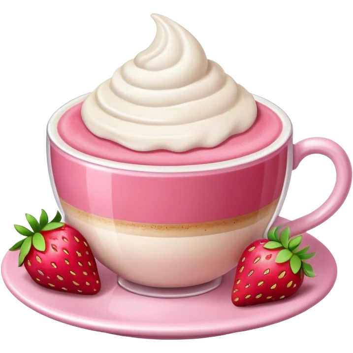 cappucino de morango  com moranguinho emoji