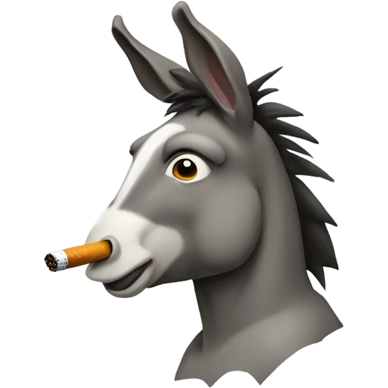 Donkey smoking cigarette emoji
