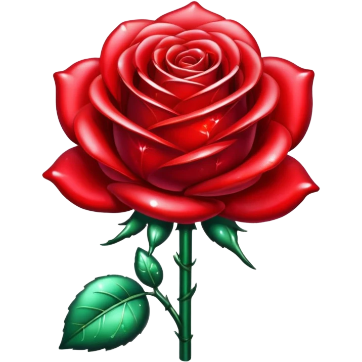 glitter red crystal rose emoji