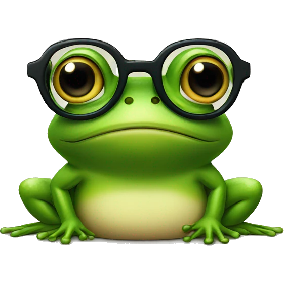 Frog with glasses emoji
