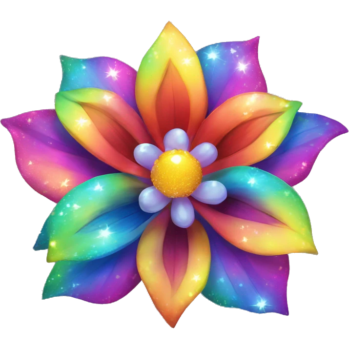 rainbow sparkle flower emoji