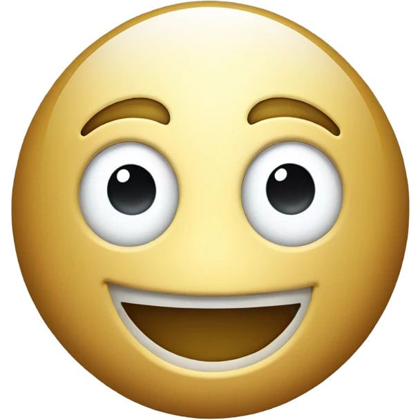Happy emoji made of metal emoji