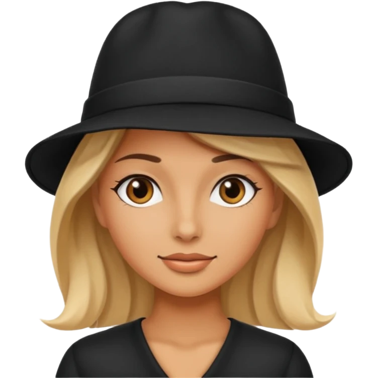 beach woman with black hat emoji