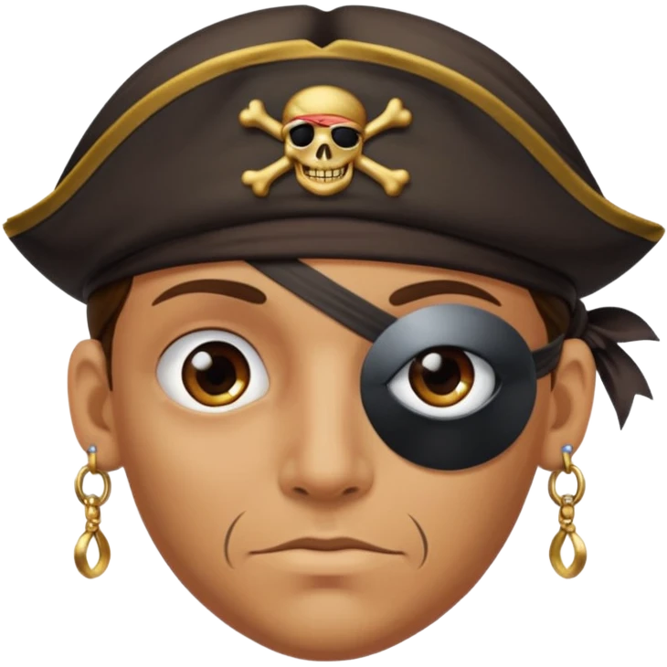 Eye patch pirate with earring, one eye covered
 emoji
