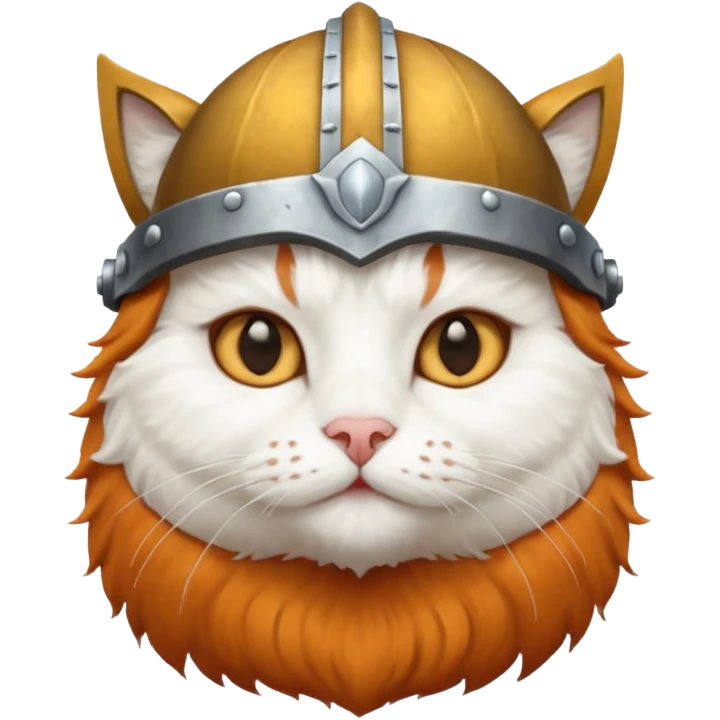 viking white cat emoji