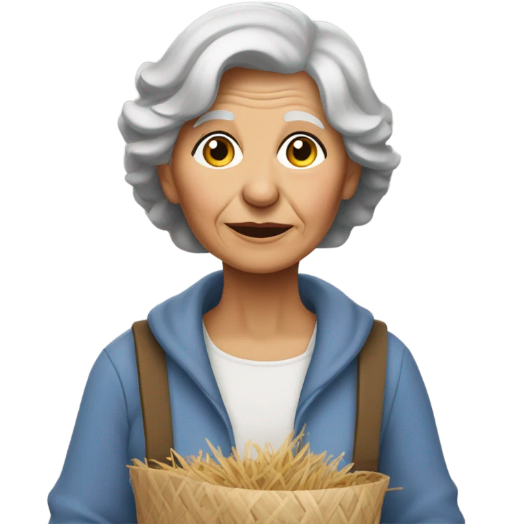 Grandma sniffing straw emoji