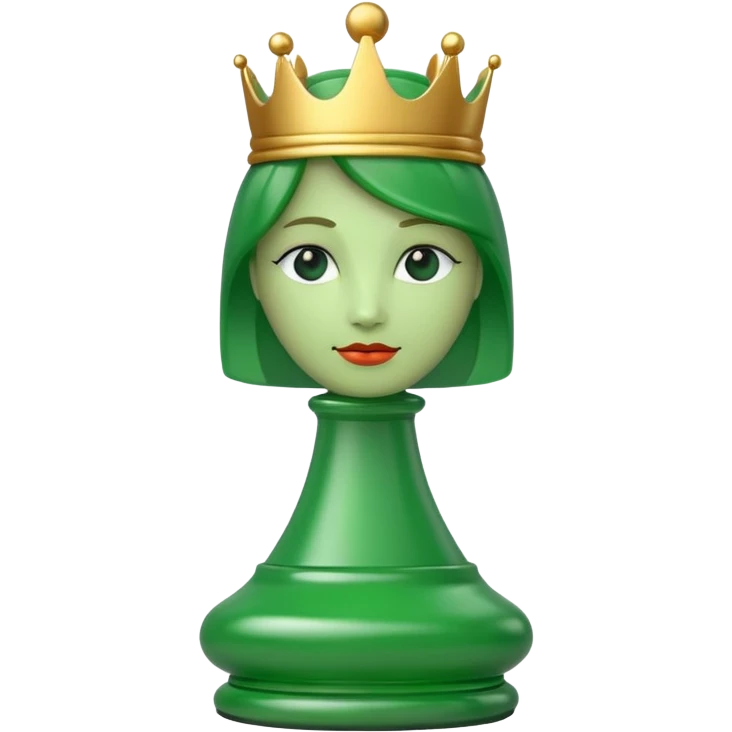 green chess queen piece emoji