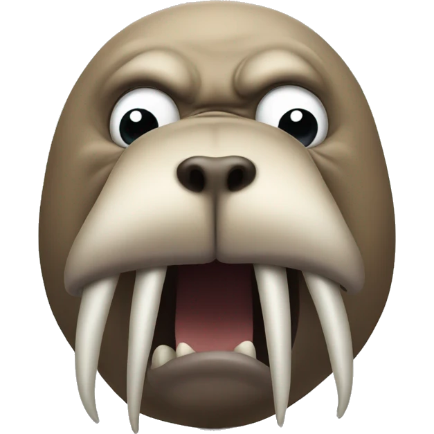 Angry walrus with big tusk  emoji