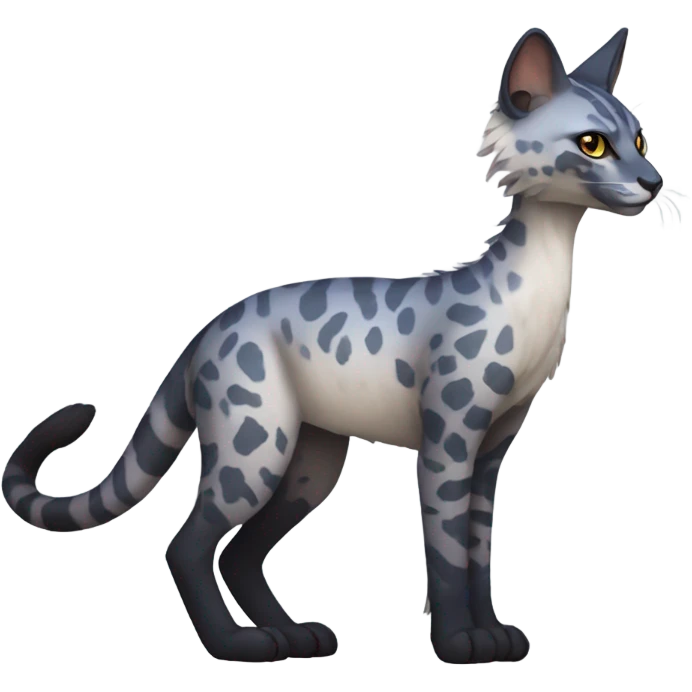 Modern Feral Rare Fantasy Vernid-Trico-species by LiLaiRa, random markings, full body emoji