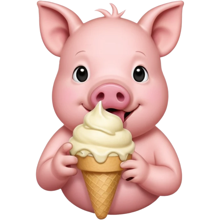 Pig eating ice cream emoji