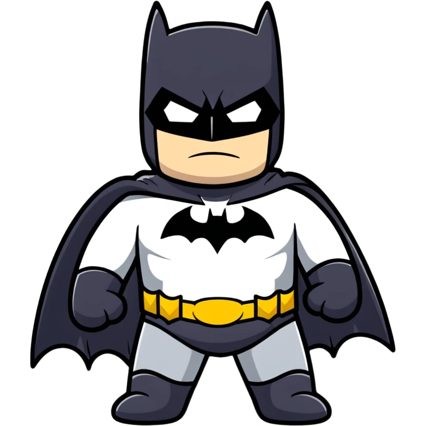 Batman character, cartoonish sticker style emoji